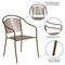 Emma and Oliver Commercial Grade 5 Pack Indoor-Outdoor Steel Patio Arm Chair with Round Back